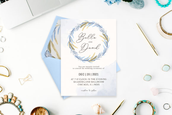Download Blue Floral Watercolor Wedding Template - Template Collection