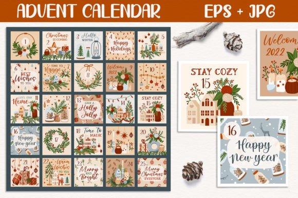 Download Christmas Advent Calendar Print Template - Template Collection